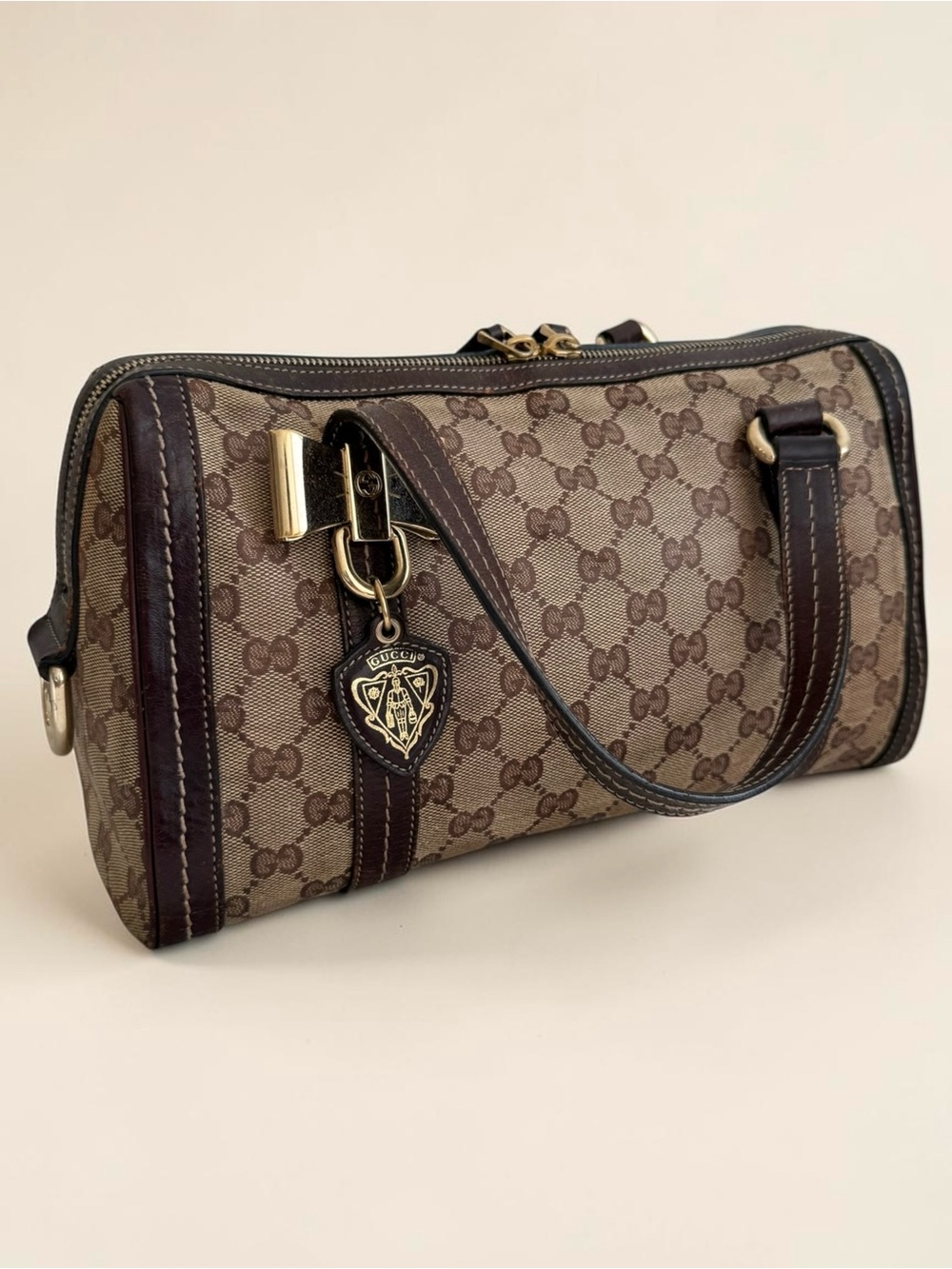 Gucci Brown Duchessa Bow Boston Bag - Picture 8 of 13